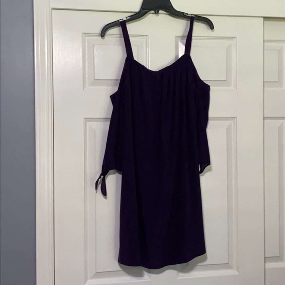 Madewell Royal purple cold shoulder dress